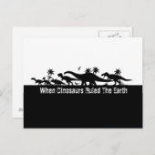 Dinosaurier-Silhouetten Postkarte (Vorne/Hinten)