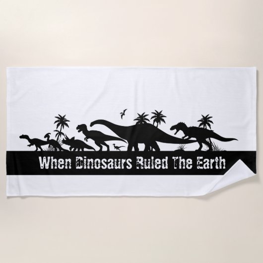 Dinosaurier-Silhouetten Strandtuch (Vorderseite)