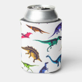Dinosaurier-Silhouetten: Vintages Skizzenmuster. Dosenkühler (Kanne Rückseite)