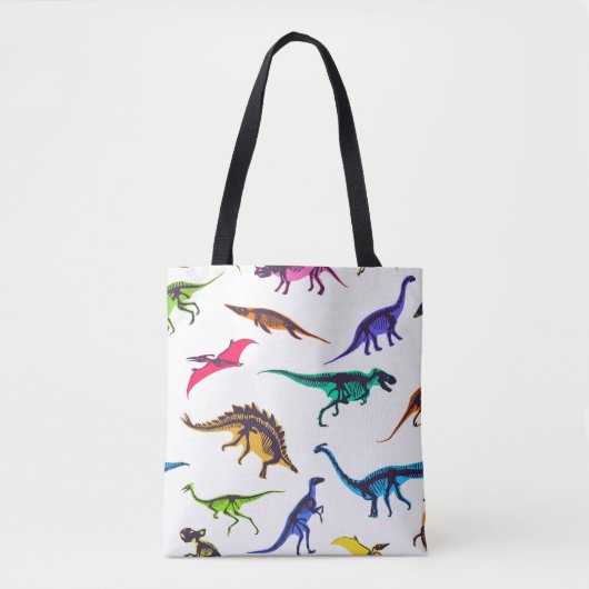 Dinosaurier-Silhouetten: Vintages Skizzenmuster. Tasche (Vorderseite)
