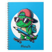 Dinosaurier-Skateboard-Notebook für Kinder Notizblock (Vorderseite)