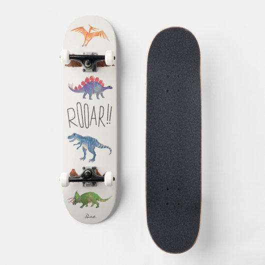 Dinosaurier Skateboard | Prähistorische Reptilien (Vorderseite)