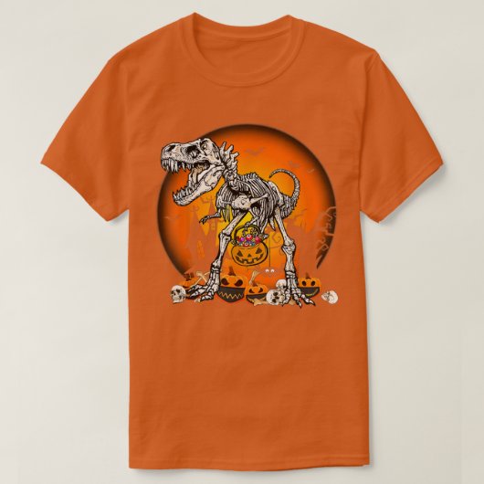 Dinosaurier Skeleton T sind mit MondHalloween R Be T-Shirt (Design vorne)