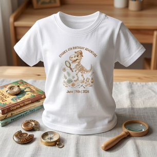Dinosaurier Skelett Paläontologe Junge 4. Geburtst Kleinkind T-shirt