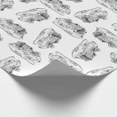 Dinosaurier Skulls Muster CUSTOM HINTERGRUNDFARBE Geschenkpapier (Ecke)