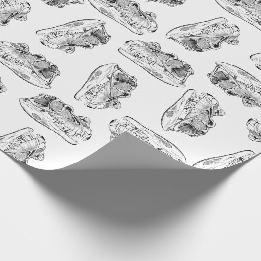 Dinosaurier Skulls Muster CUSTOM HINTERGRUNDFARBE Geschenkpapier (Ecke)