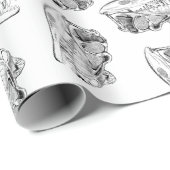 Dinosaurier Skulls Muster CUSTOM HINTERGRUNDFARBE Geschenkpapier (Rolleneckpunkt)