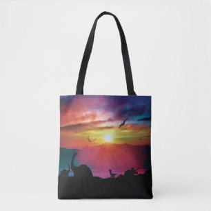 Dinosaurier-Sonnenuntergang Tasche