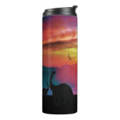 Dinosaurier-Sonnenuntergang Thermosbecher (Nach links gedreht)