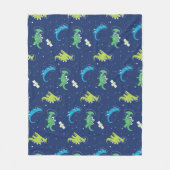 Dinosaurier Space dino kids Pattern Geschenk Niedl Fleecedecke (Vorderseite)