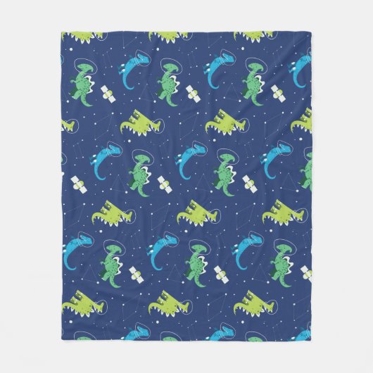 Dinosaurier Space dino kids Pattern Geschenk Niedl Fleecedecke (Vorderseite)