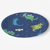 Dinosaurier Space dino kids Pattern Geschenk Niedl Pappteller (Schrägansicht)