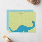 Dinosaurier Spaß flach Danke Karten (Vorderseite/Rückseite Beispiel)