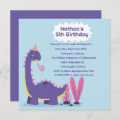 Dinosaurier Spaß Geburtstagsparty Einladung (Vorne/Hinten)
