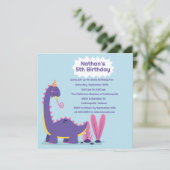 Dinosaurier Spaß Geburtstagsparty Einladung (Stehend Vorderseite)