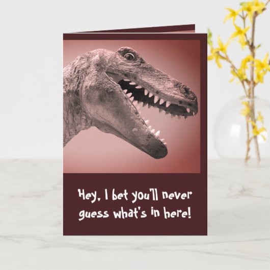 Dinosaurier-Spaß Karte (Gelbe Blume)