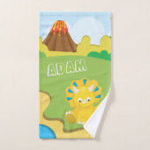 Dinosaurier-Spaß-Kindes personalisiert Badhandtuch Set (Handtuch)