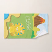 Dinosaurier-Spaß-Kindes personalisiert Badhandtuch Set (Handtuch)