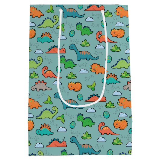 Dinosaurier-Spaß Mittlere Geschenktüte (Rückseite)