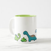 Dinosaurier-Spaß-Tasse Zweifarbige Tasse (Vorderseite Links)