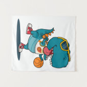 Dinosaurier spielt Basketball Wandteppich (Vorderseite (Horizontal))