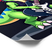 Dinosaurier spielt elektrische Gitarre Poster (Ecke)