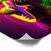 Dinosaurier spielt Gitarrenposter Poster (Ecke)