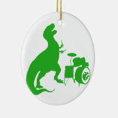 Dinosaurier spielt Schlagzeug - Wählen Sie die Hin Keramik Ornament (Rechts)