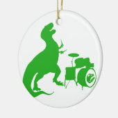 Dinosaurier spielt Schlagzeug - Wählen Sie die Hin Keramik Ornament (Links)