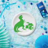 Dinosaurier spielt Trommeln - Wählen Sie Hintergru Pappteller (Party)