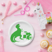 Dinosaurier spielt Trommeln - Wählen Sie Hintergru Pappteller (Party)