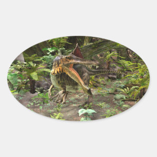 Dinosaurier Spinosaurus Ovaler Aufkleber