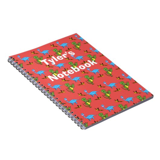 Dinosaurier Spiral Notebook Notizblock (Rechte Seite)