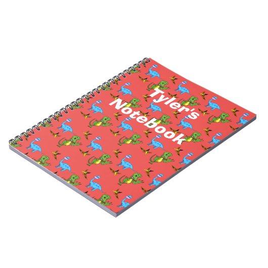 Dinosaurier Spiral Notebook Notizblock (Linke Seite)