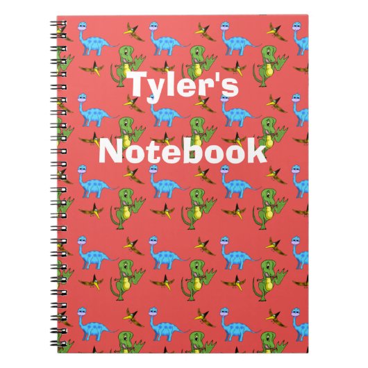 Dinosaurier Spiral Notebook Notizblock (Vorderseite)
