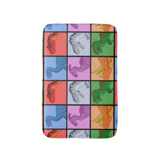 Dinosaurier Squares Badematte (Vorderseite Vertikal)