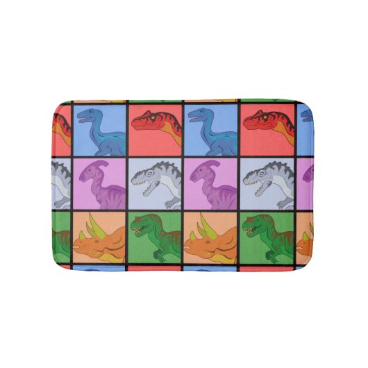 Dinosaurier Squares Badematte (Vorderseite)