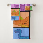 Dinosaurier Squares Badhandtuch Set (Insitu)