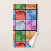 Dinosaurier Squares Badhandtuch Set (Handtuch)