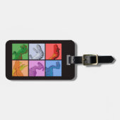 Dinosaurier Squares Gepäckanhänger (Vorderseite horizontal)