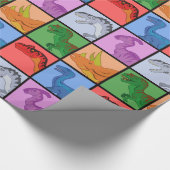 Dinosaurier Squares Geschenkpapier (Ecke)