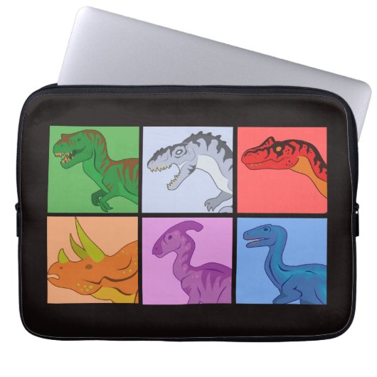 Dinosaurier Squares Laptopschutzhülle (Vorderseite)