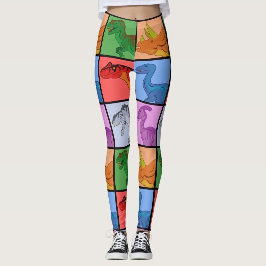 Dinosaurier Squares Leggings (Vorderseite)