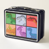 Dinosaurier Squares Metall Brotdose (Rückseite)
