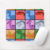 Dinosaurier Squares Mousepad (Mit Mouse)