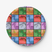 Dinosaurier Squares Pappteller (Vorderseite)