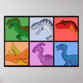 Dinosaurier Squares Poster (Vorne)