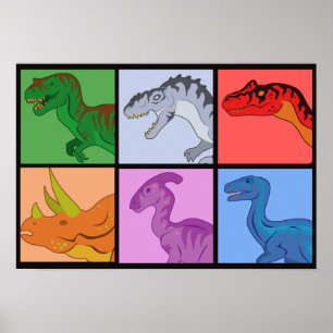 Dinosaurier Squares Poster