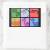 Dinosaurier Squares Rechteckiger Aufkleber (Tasche)