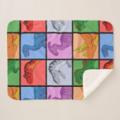 Dinosaurier Squares Sherpadecke (Vorderseite (Horizontal))